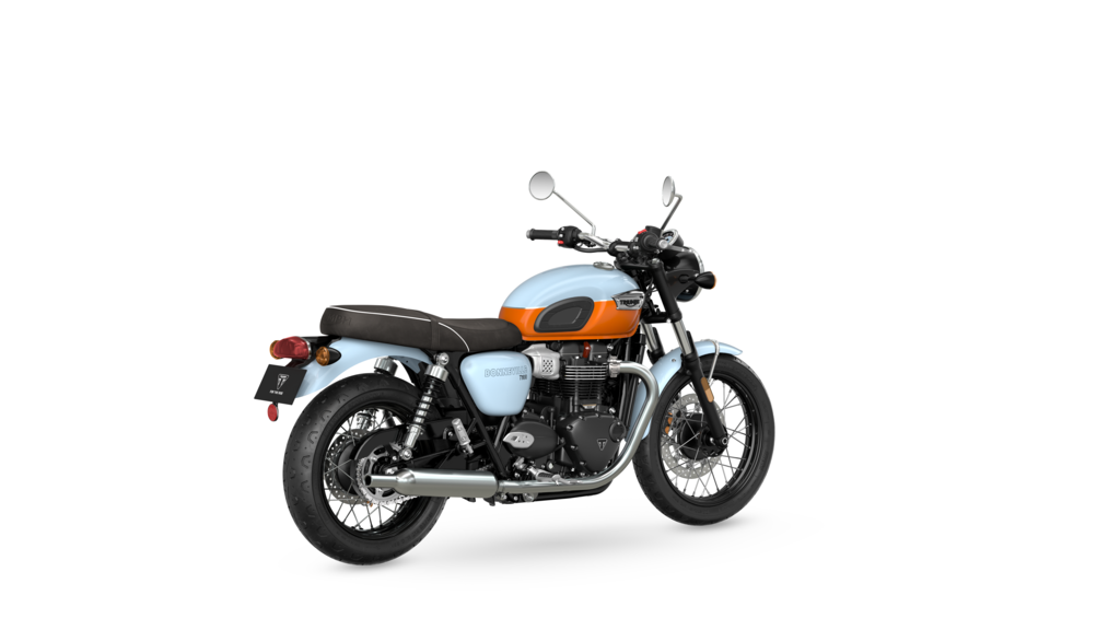 Bonneville T100 MY23 Meriden Blue AngleLHS