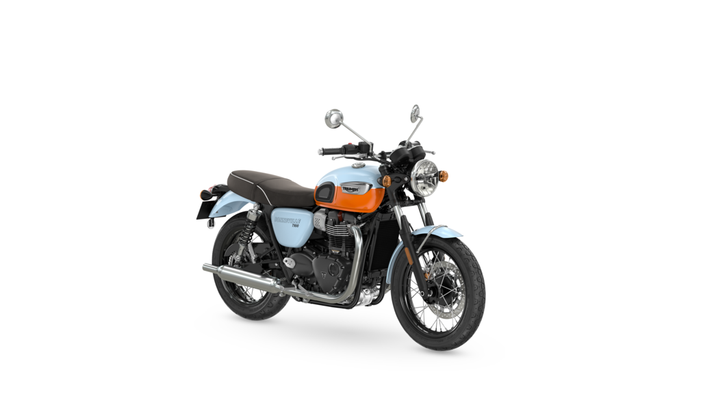 Bonneville T100 MY23 Meriden Blue AngleRHS