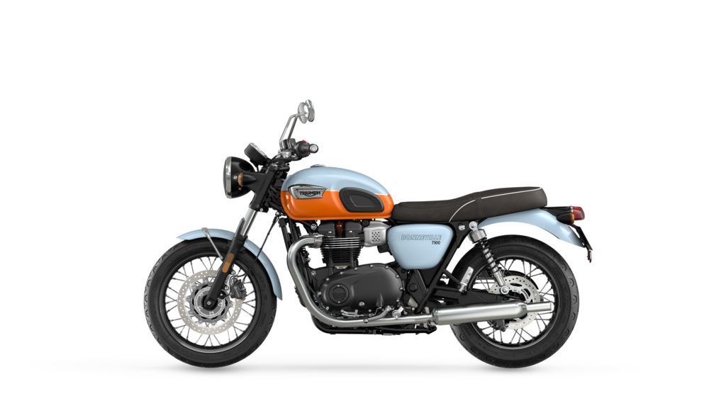Bonneville T100 MY23 Meriden Blue LHS